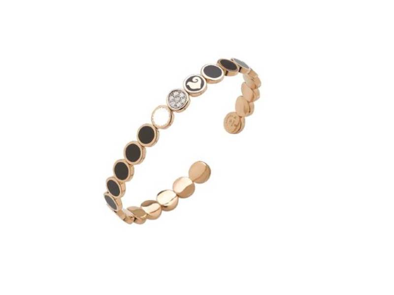 PAILLETTES CHANTECLER BRACELET ROSE GOLD BLACK ENAMEL DIAMONDS 40167